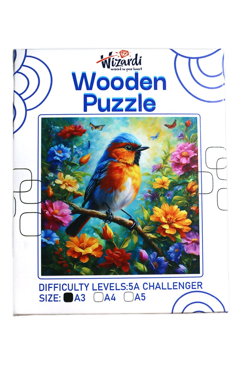 Bird in the Garden - Jigsaw Wooden Puzzle by Wizardi F07N9-11